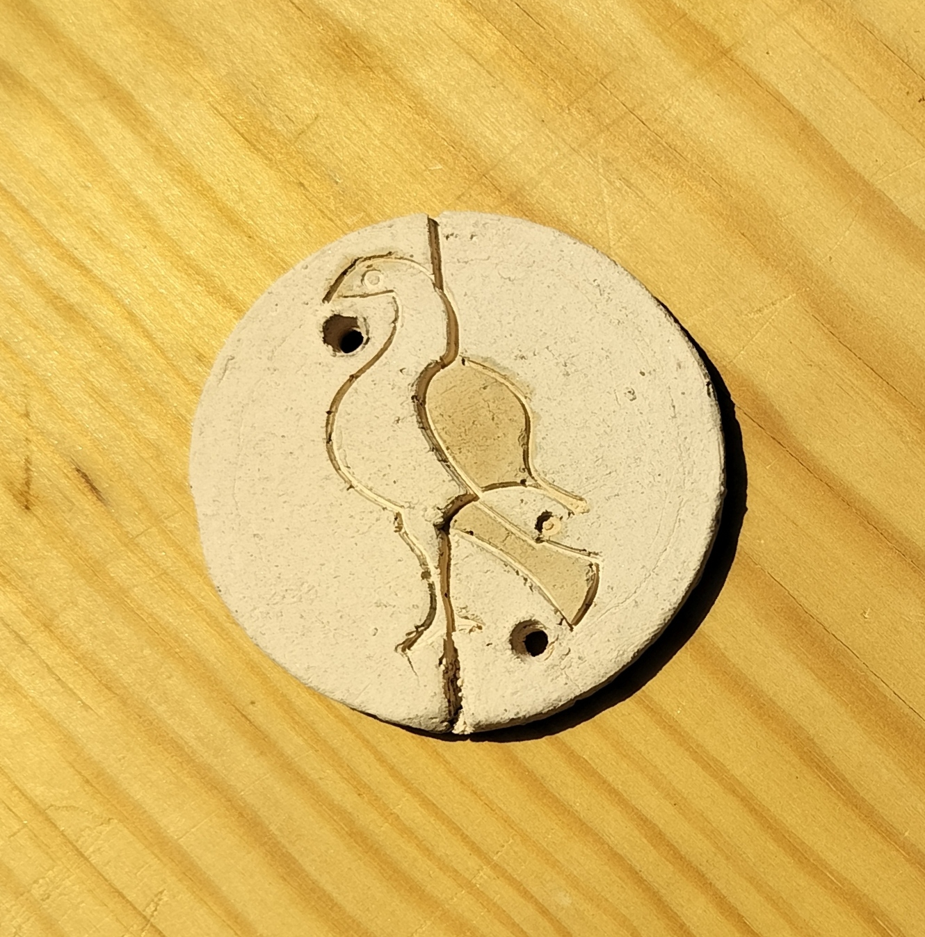 Talismano in argilla con il segno dell’oca di Reitia